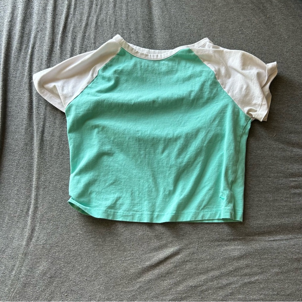 PINK teal crop top